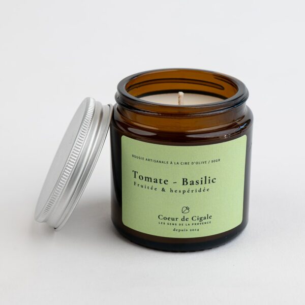 Bougie parfumée Tomate Basilic - cire d'olive