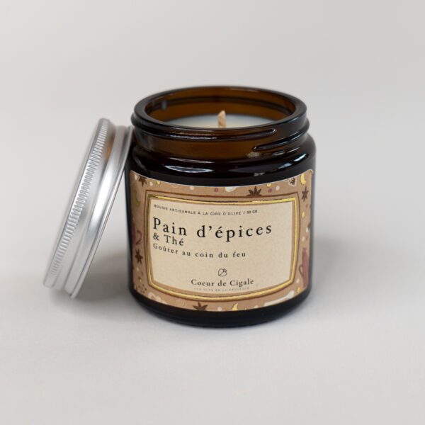 Bougie parfumée Pain d'épices et thé - cire d'olive